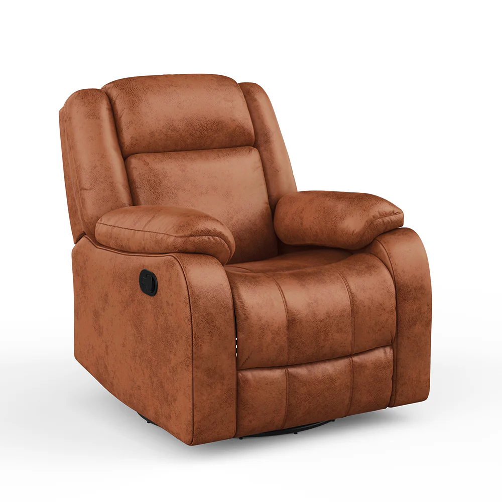 Avalon Desert Orange Suede Recliner - Image 3