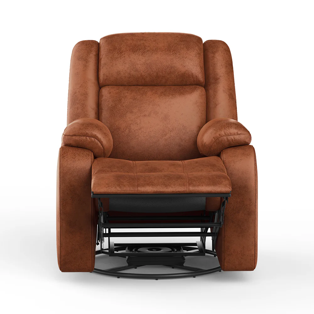 Avalon Desert Orange Suede Recliner - Image 4
