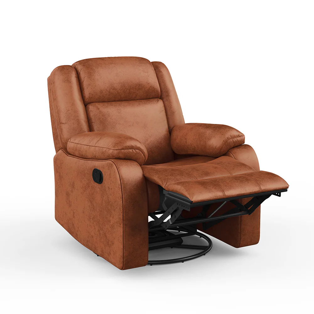 Avalon Desert Orange Suede Recliner - Image 5