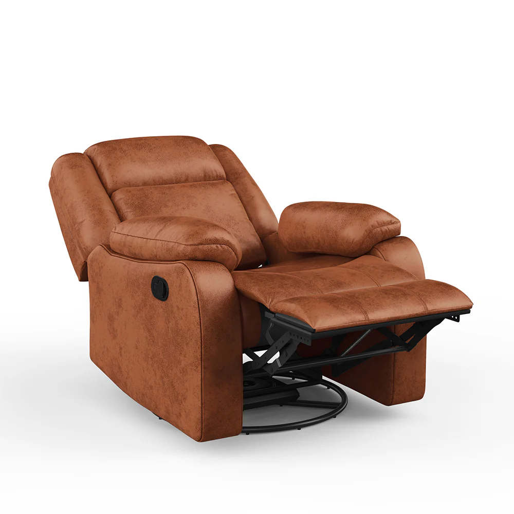 Avalon Desert Orange Suede Recliner - Image 7