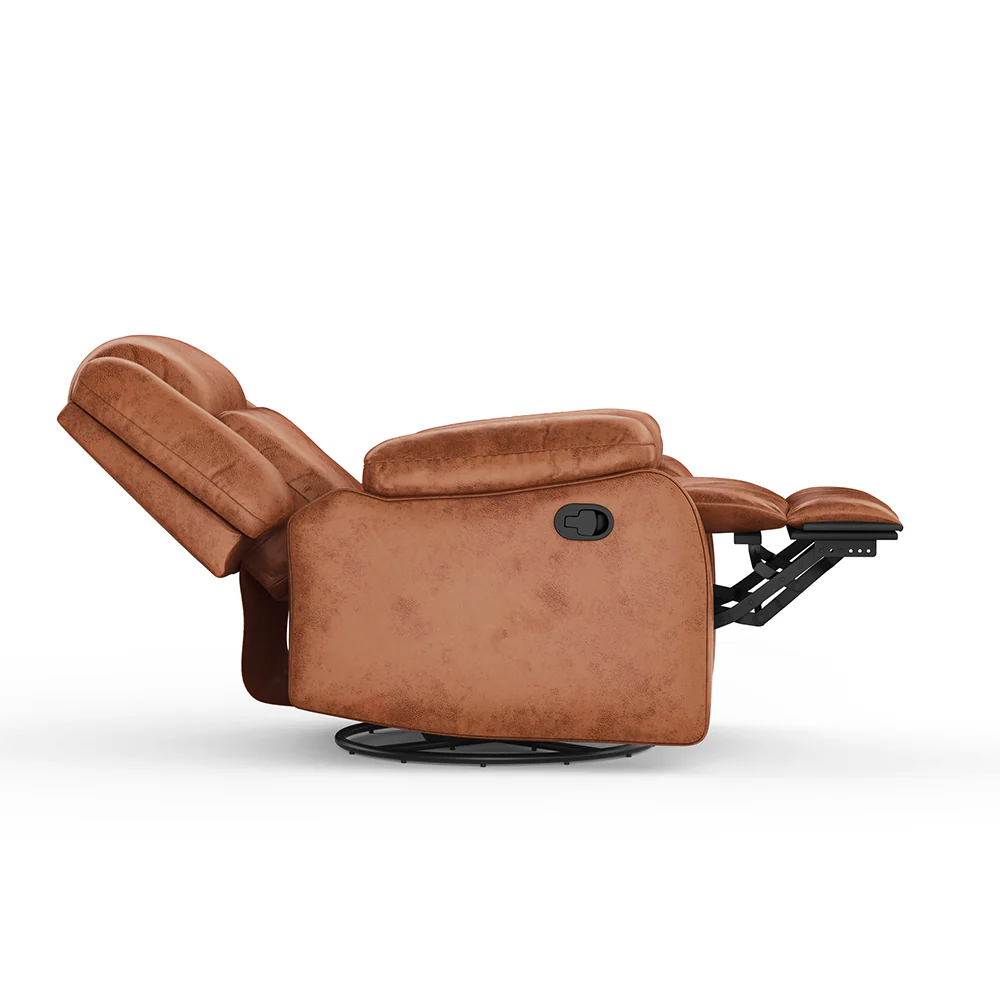 Avalon Desert Orange Suede Recliner - Image 8