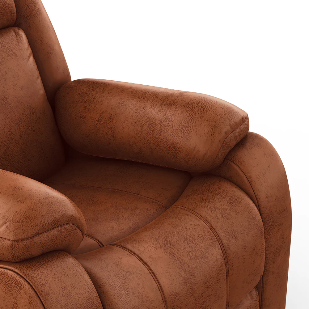 Avalon Desert Orange Suede Recliner - Image 9