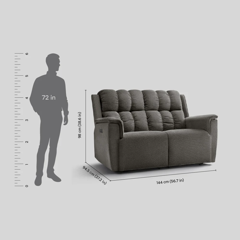 Avalon Elite mov.E Griffin Grey Fabric 2 Seater Sofa - Image 4