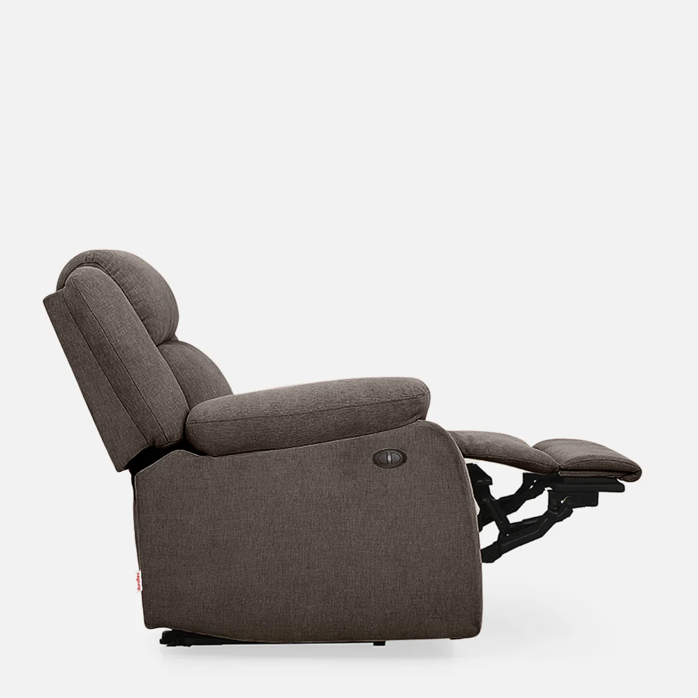Avalon Motorized Electric Powered Saddle Brown Fabric Recliner - Image 7