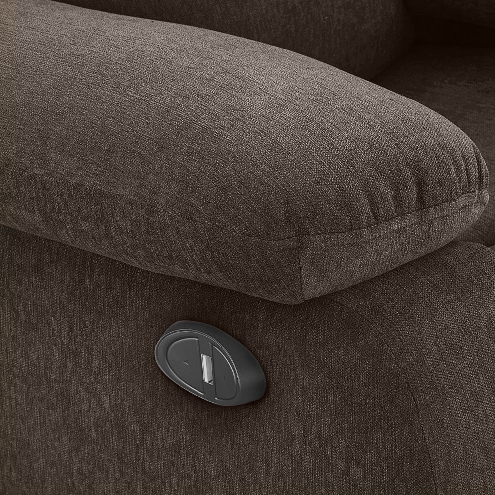 Avalon Motorized Electric Powered Saddle Brown Fabric Recliner - Image 9