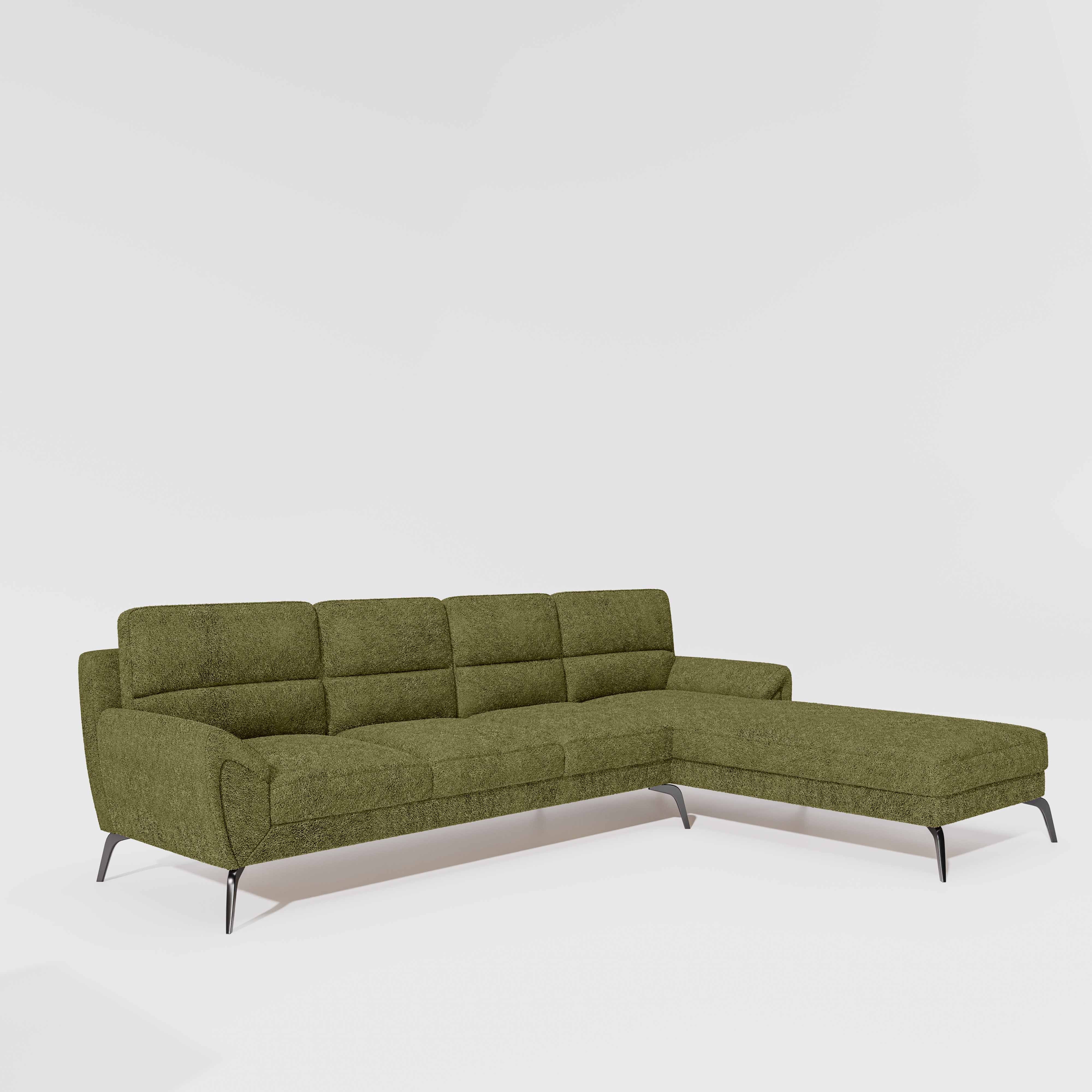 Octave 3 Seater with LH Lounger Boucle Fabric - Dried Herb - Image 3