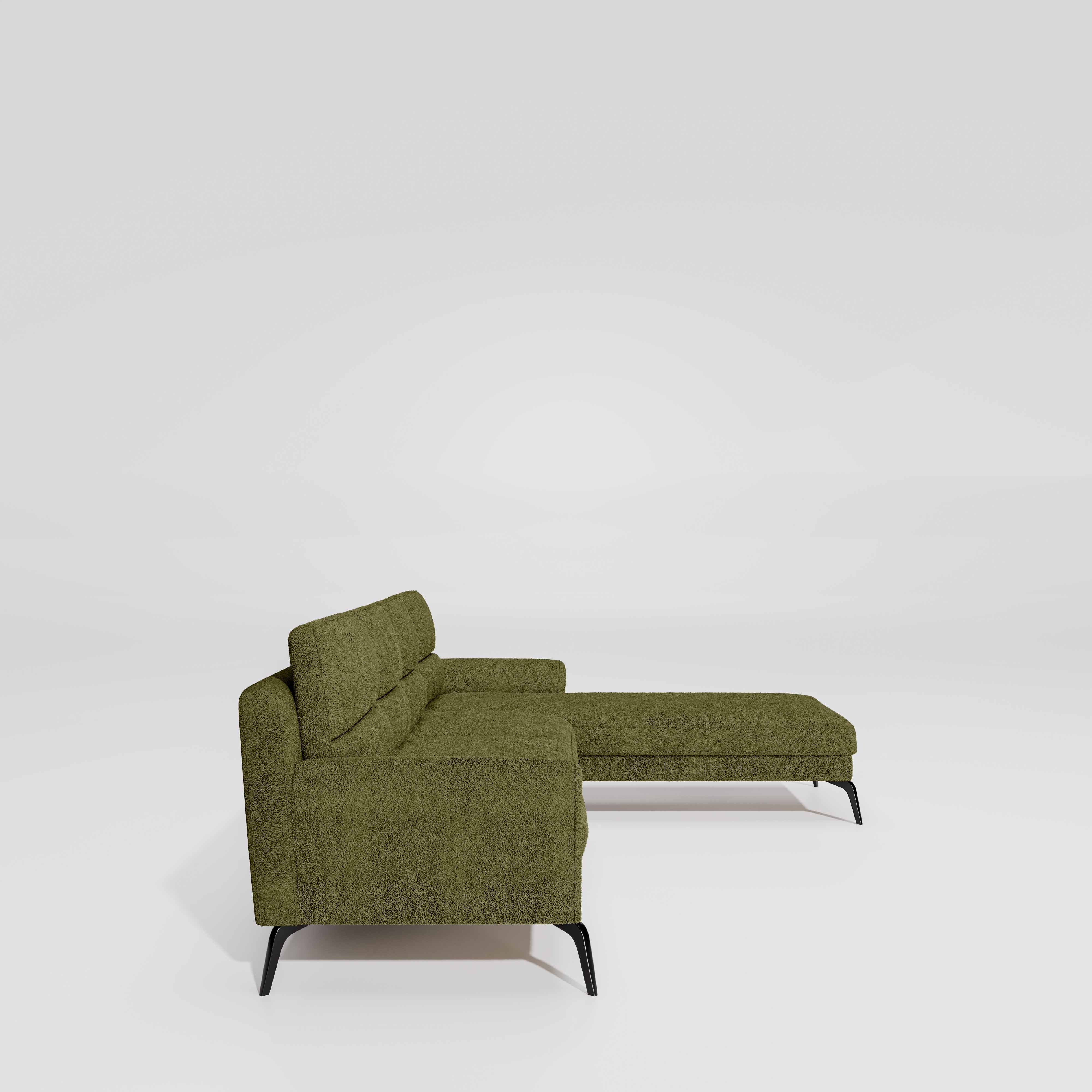 Octave 3 Seater with LH Lounger Boucle Fabric - Dried Herb - Image 5