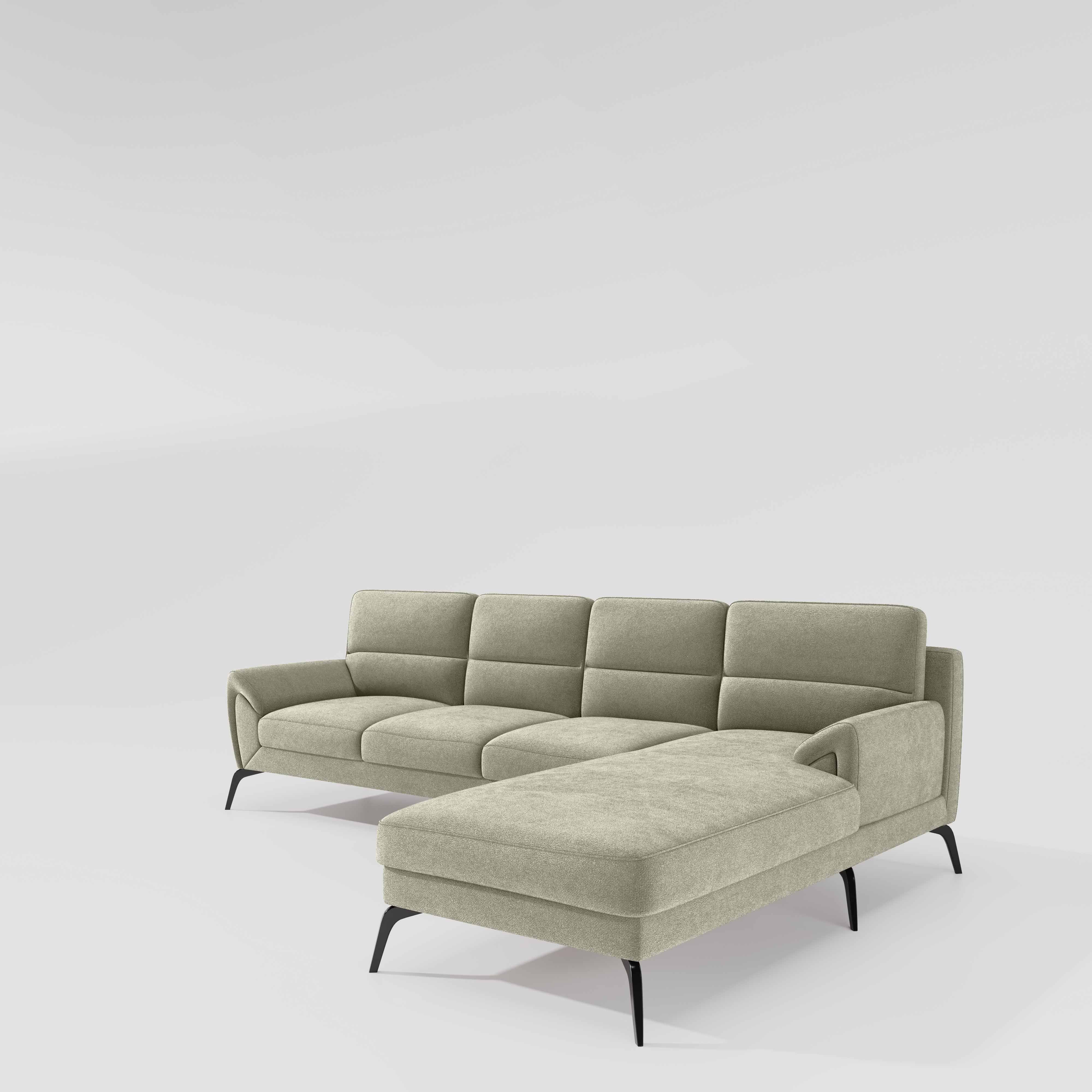 Octave 3 Seater with RH Lounger Water & Stain Repellent Fabric - Pistachio Shell - Image 4