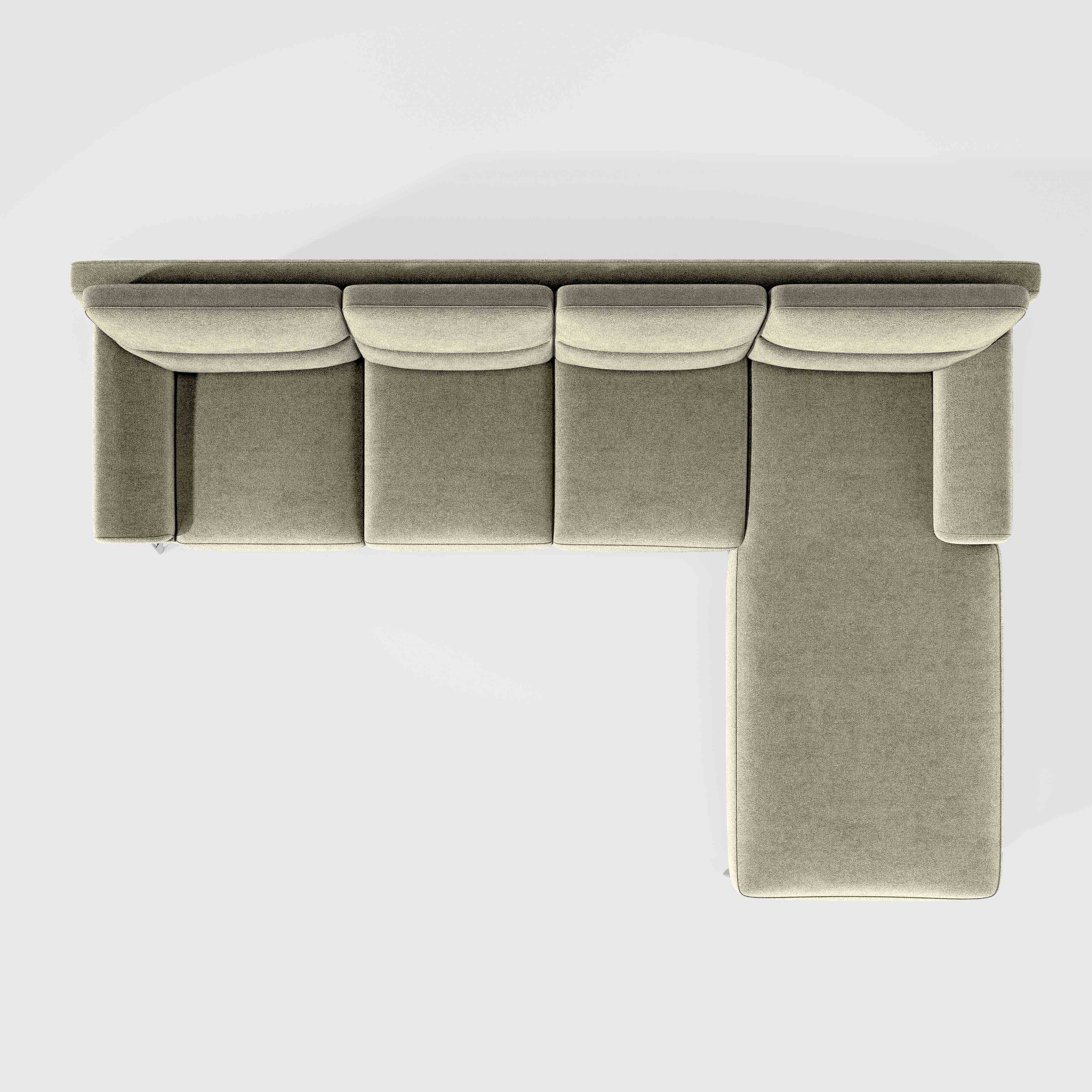 Octave 3 Seater with RH Lounger Water & Stain Repellent Fabric - Pistachio Shell - Image 6