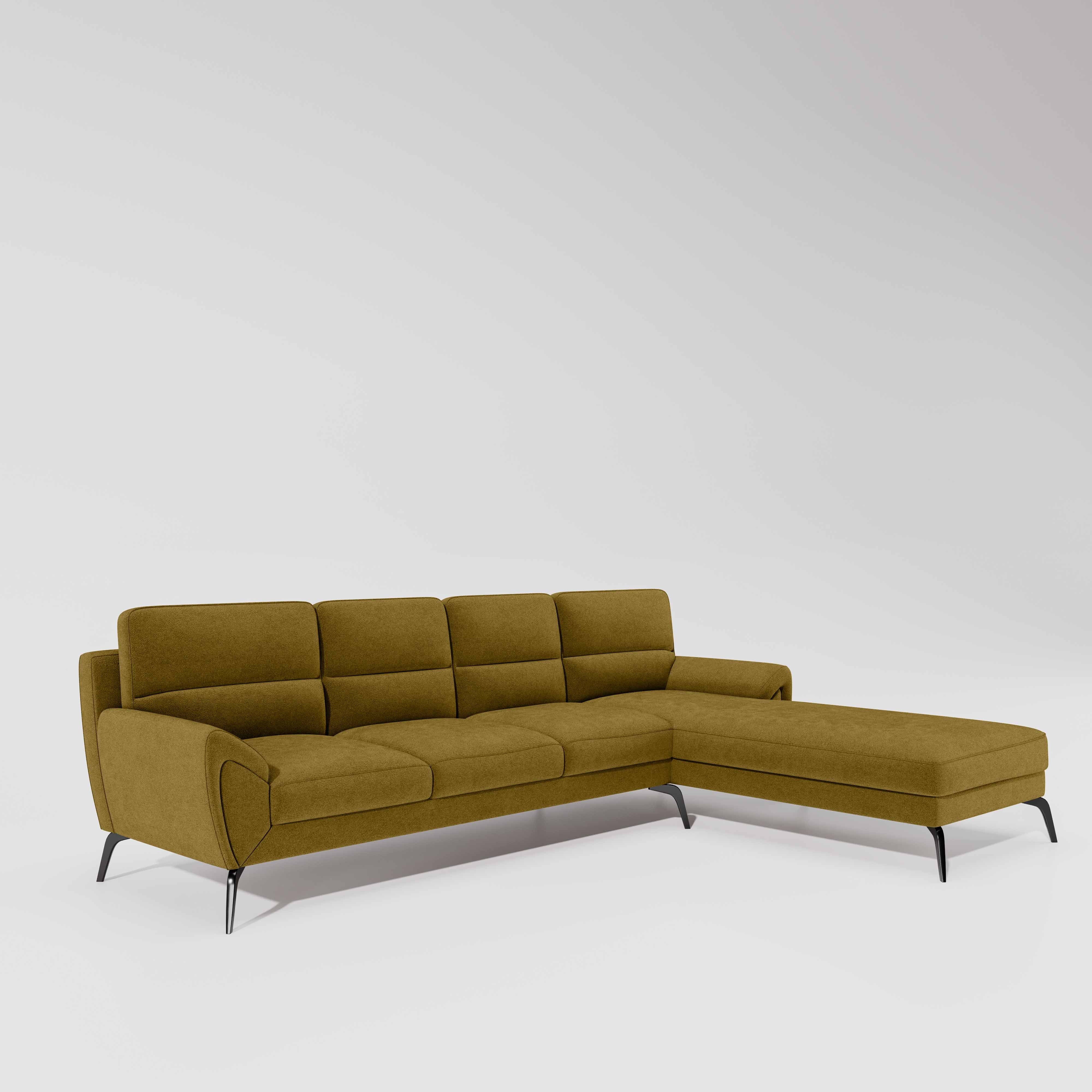 Octave 3 Seater with RH Lounger Water & Stain Repellent Fabric - Honey - Image 3