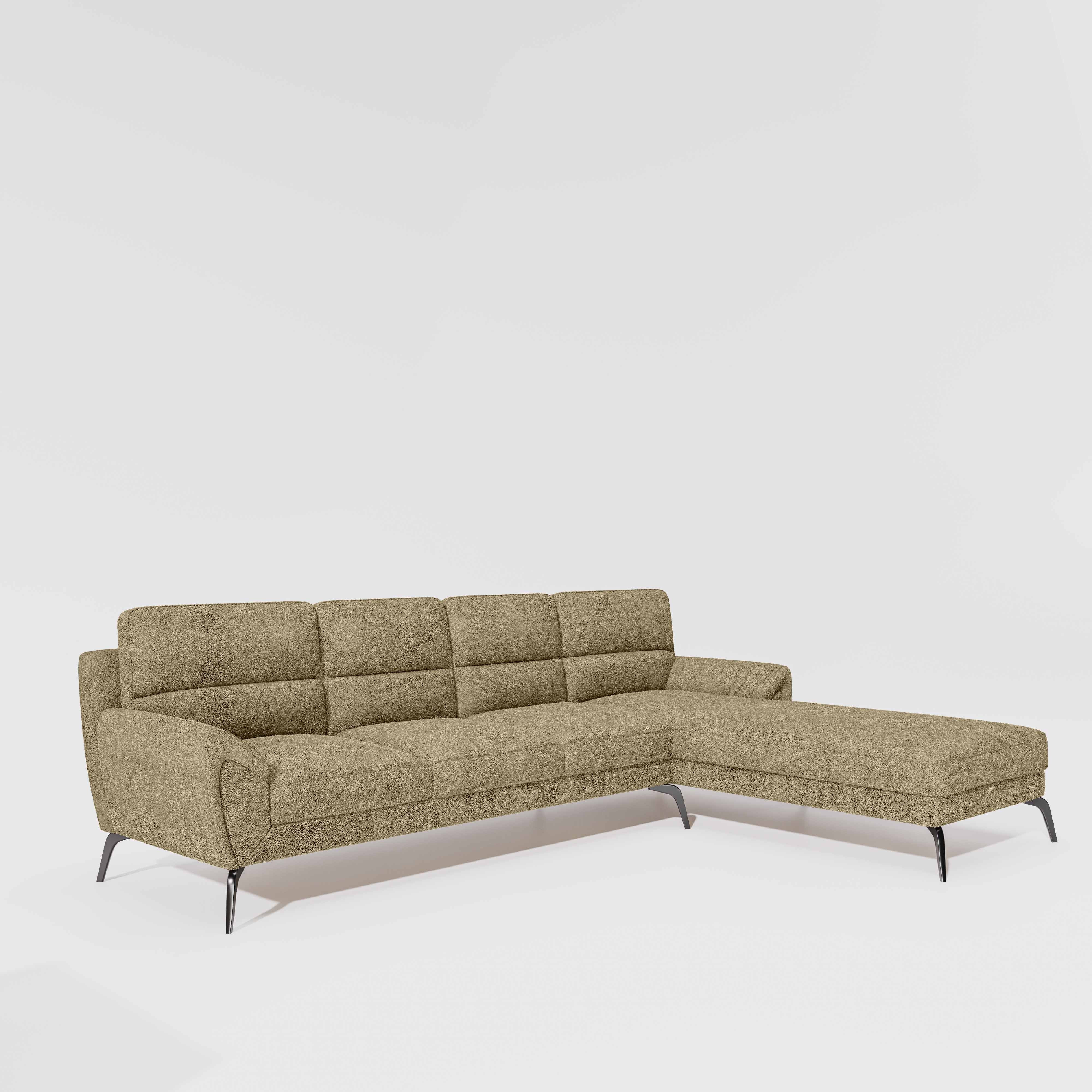 Octave 3 Seater with RH Lounger Boucle Fabric - Irish Cream - Image 3