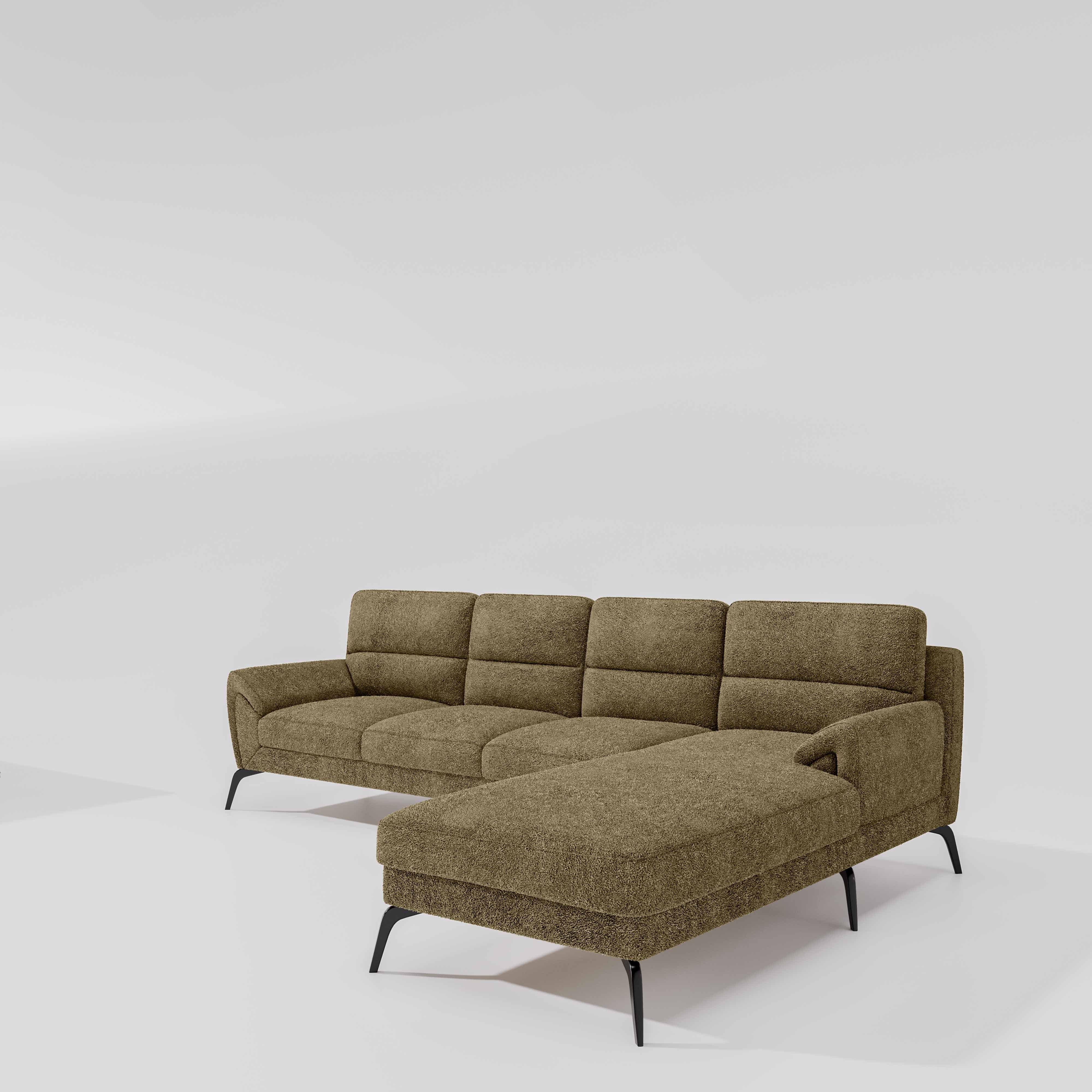 Octave 3 Seater with RH Lounger Boucle Fabric - Irish Cream - Image 4