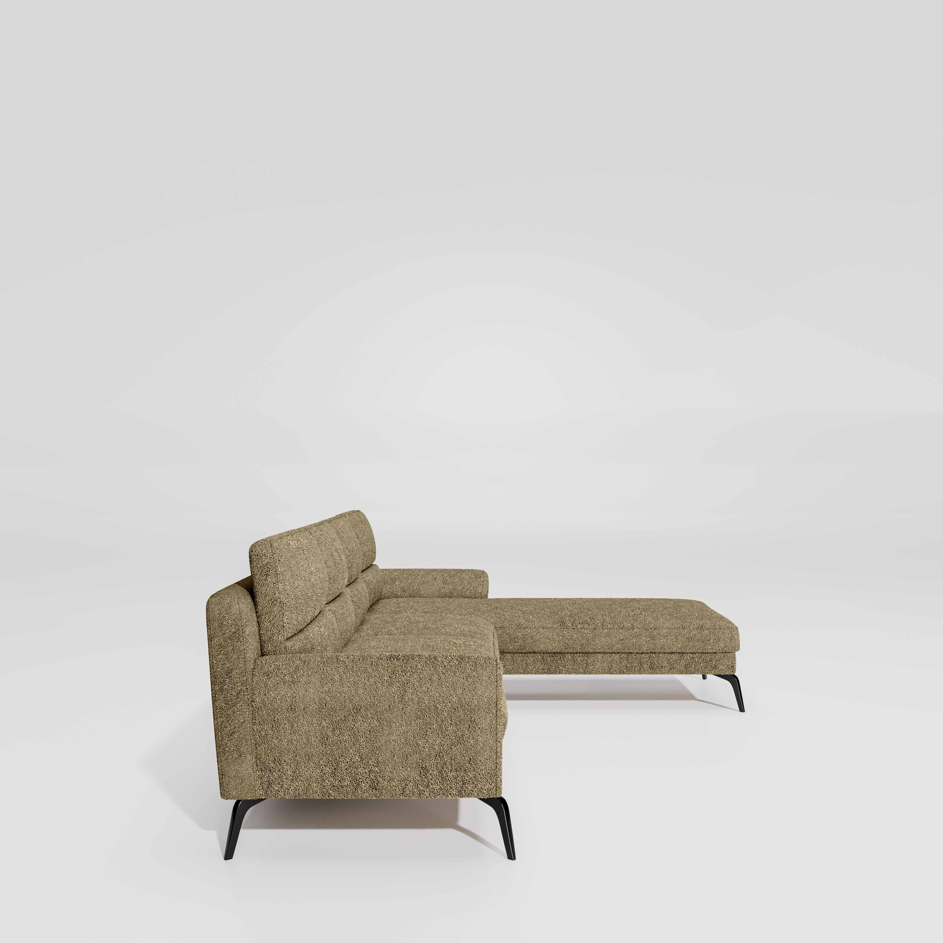 Octave 3 Seater with RH Lounger Boucle Fabric - Irish Cream - Image 5