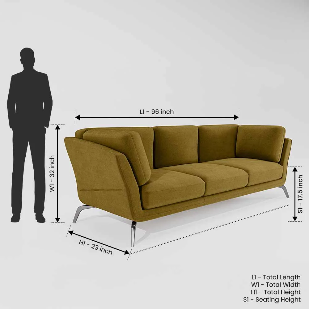 Symphony 3 Seater Water & Stain Repellent Fabric - Honey - Image 7