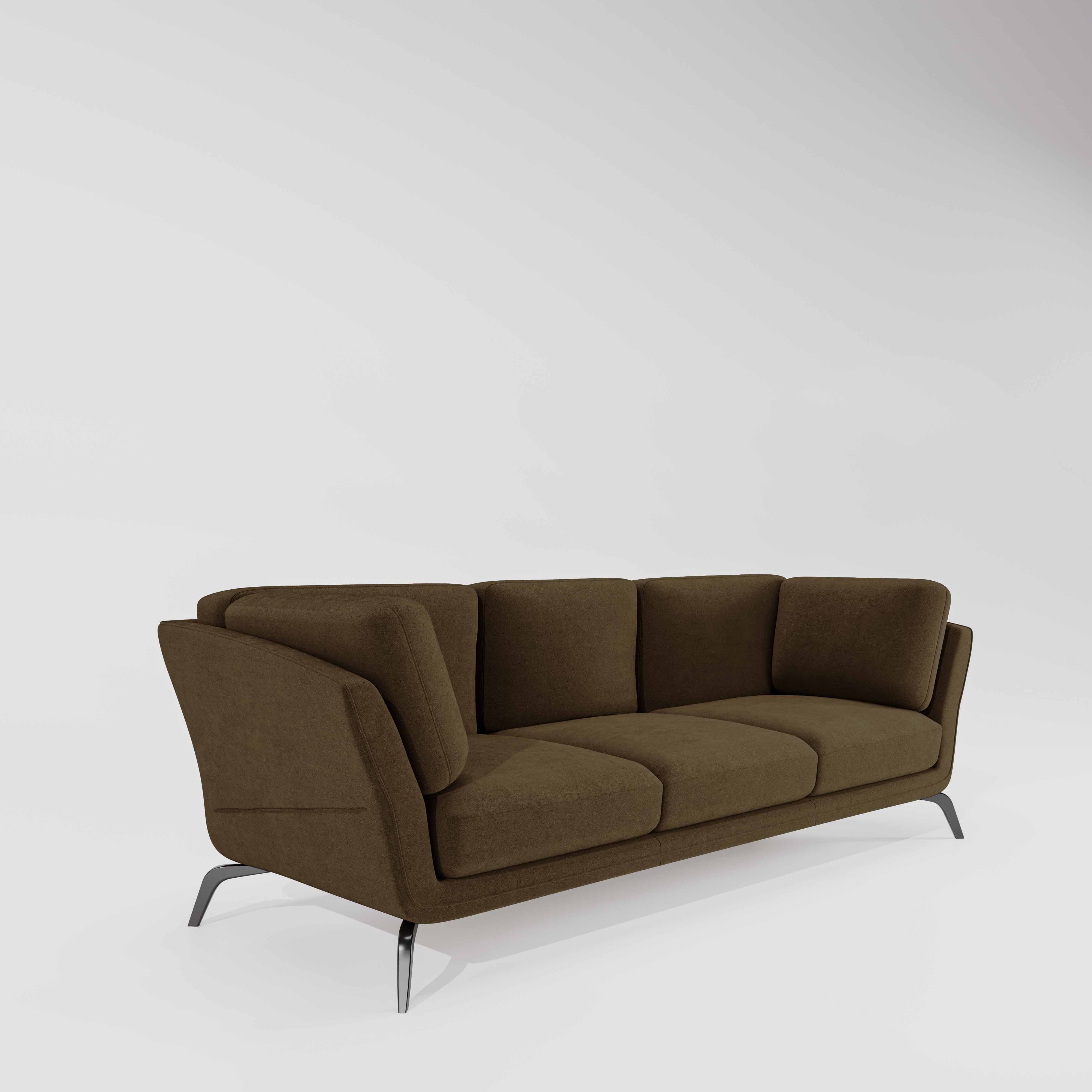 Symphony 3 Seater Water & Stain Repellent Fabric - Dark earth - Image 3