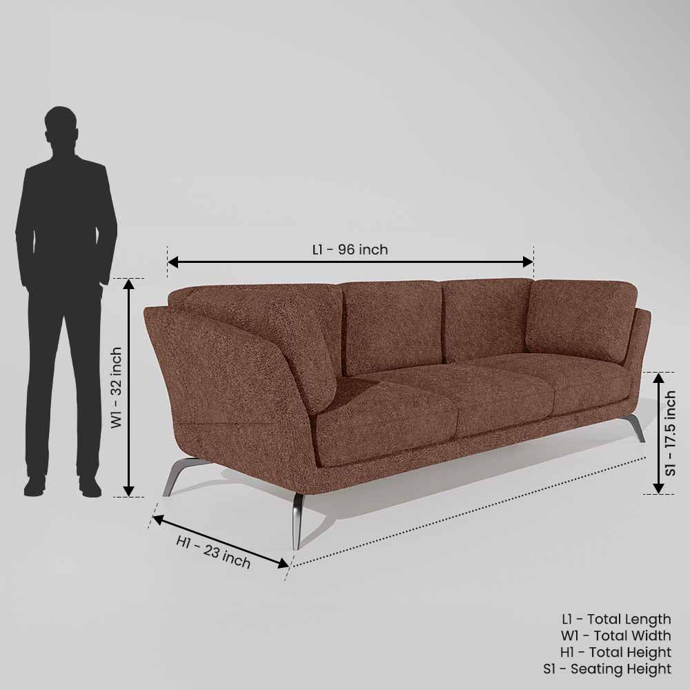 Symphony 3 Seater Boucle Fabric - Dusty rose - Image 7