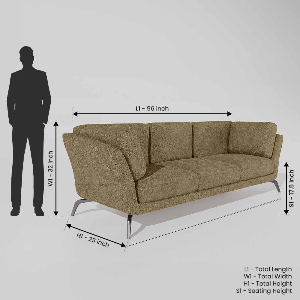 Symphony 3 Seater Boucle Fabric - Irish cream - Image 7