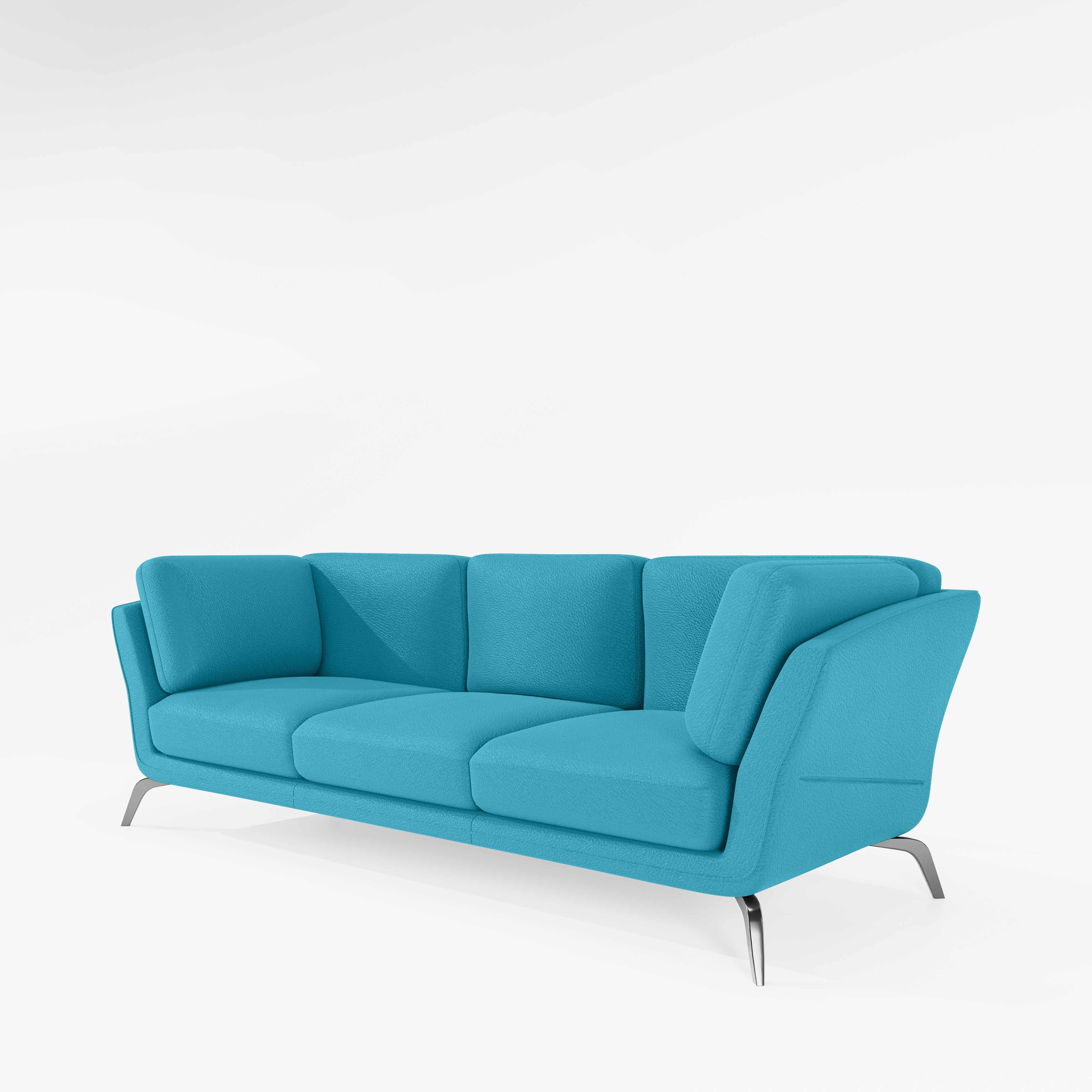 Symphony 3 Seater Suede fabric - Celestial blue - Image 4