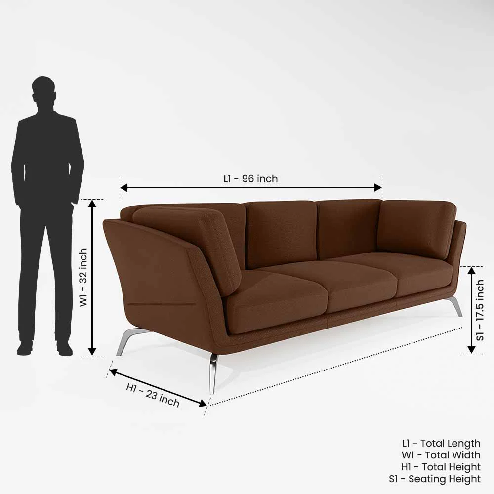 Symphony 3 Seater Suede fabric - Cappuccino - Image 7