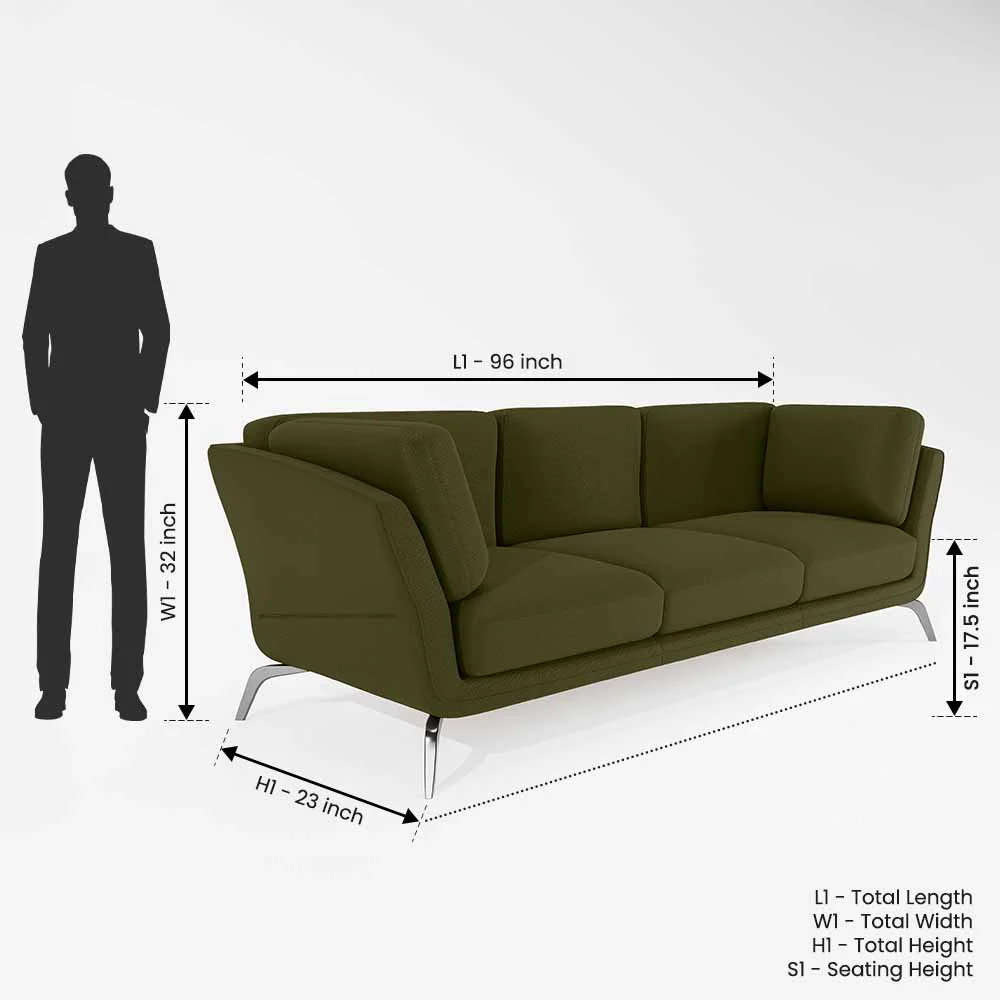 Symphony 3 Seater Suede fabric - Avocado - Image 7