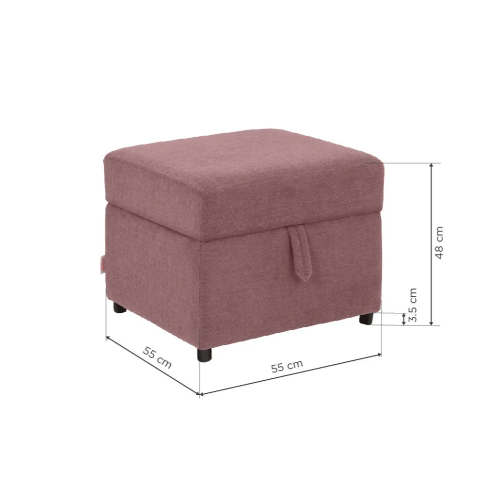 Dusky Pink Ottoman - Image 4