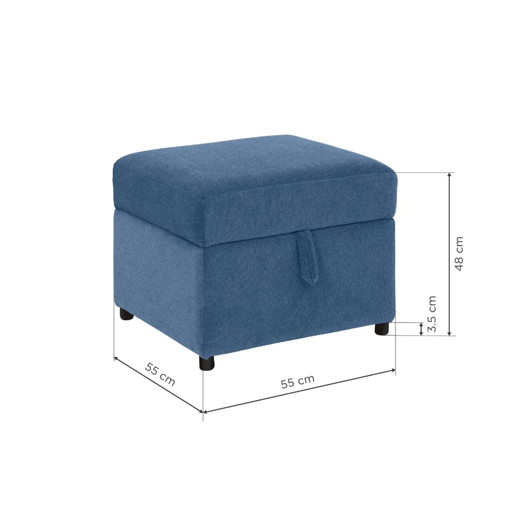 Twilight Blue Ottoman - Image 4