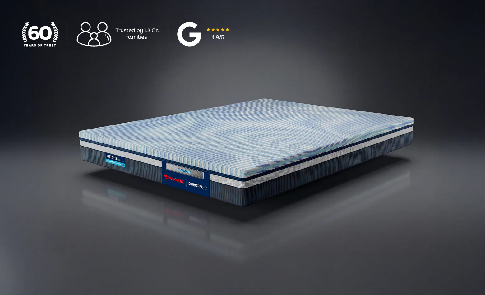 Duropedic Airboost 6.10 Arctic Ice Mattress | 1 lakh+ Airknit fibres with latex and adjustable firmness | 100 nights trial - Image 8