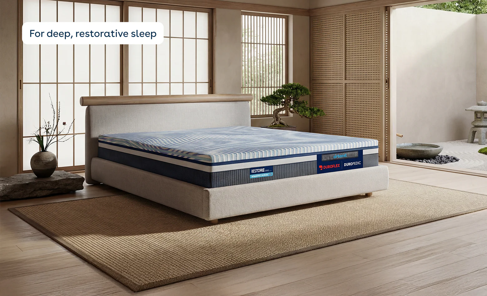Duropedic Airboost 6.8 Arctic Ice Mattress | 1 lakh+ Airknit fibres with latex and adjustable firmness | 100 nights trial - Image 3