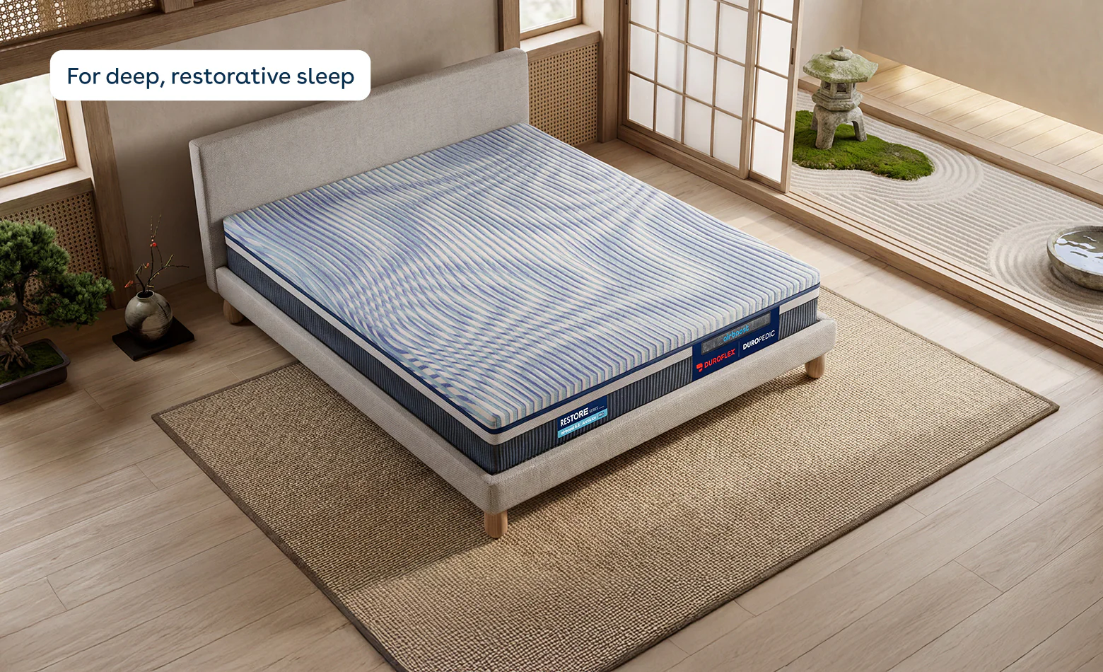 Duropedic Airboost 6.8 Arctic Ice Mattress | 1 lakh+ Airknit fibres with latex and adjustable firmness | 100 nights trial - Image 5