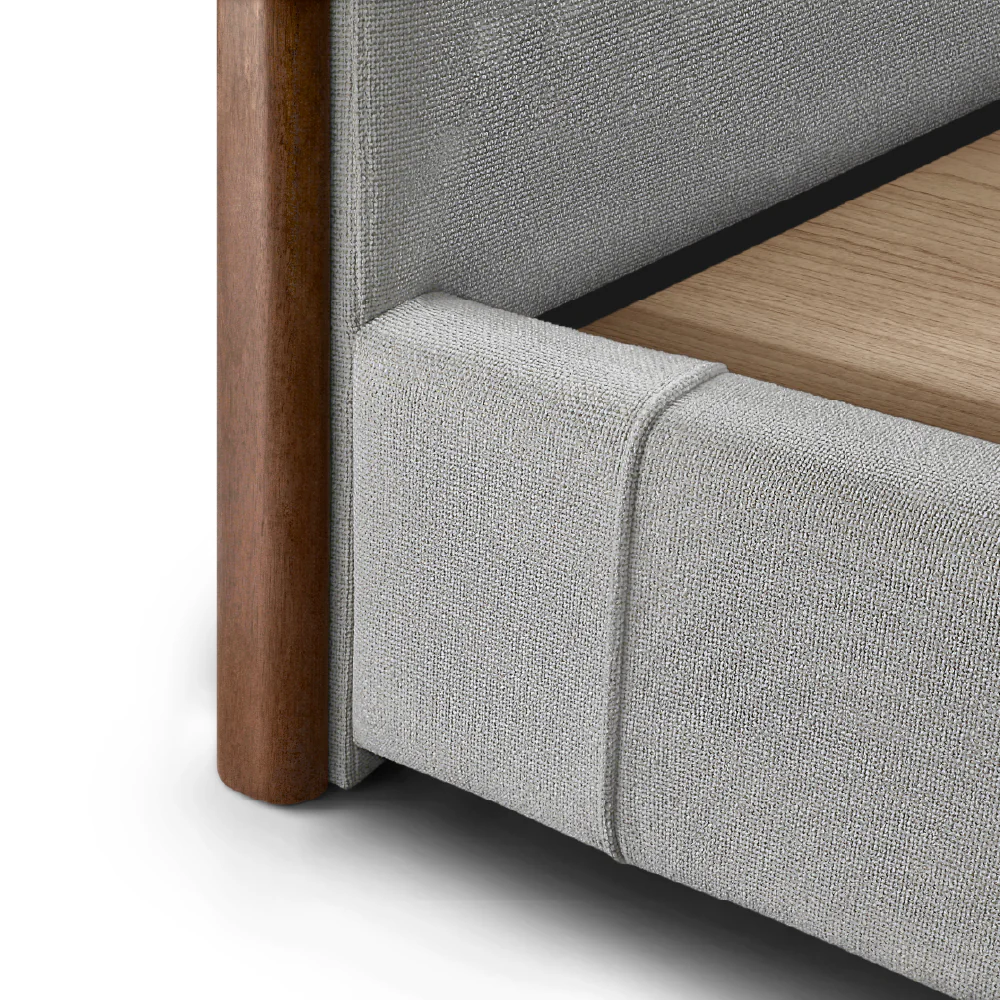 Elise Upholstered Platform Bed - Belgian Block Grey - Image 3