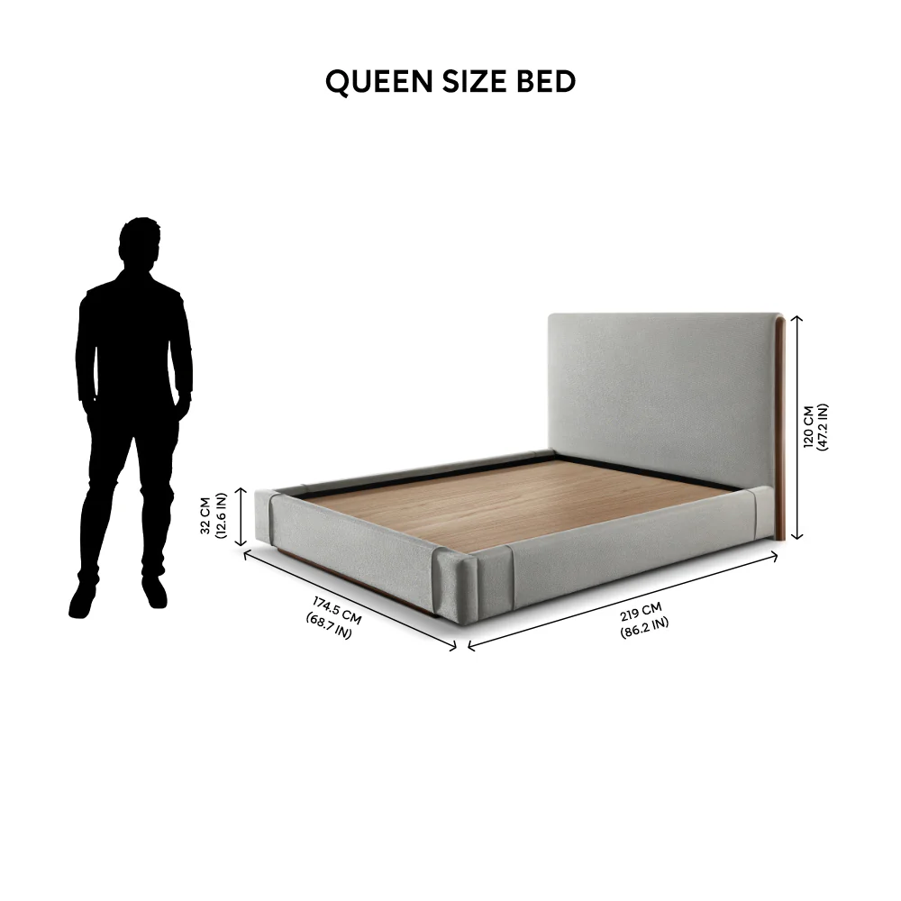 Elise Upholstered Platform Bed - Belgian Block Grey - Image 8