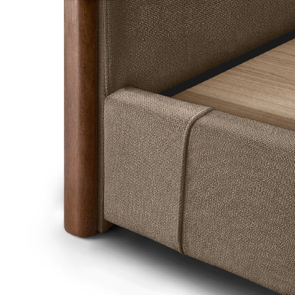 Elise Upholstered Platform Bed - Sepia Tint Brown - Image 3