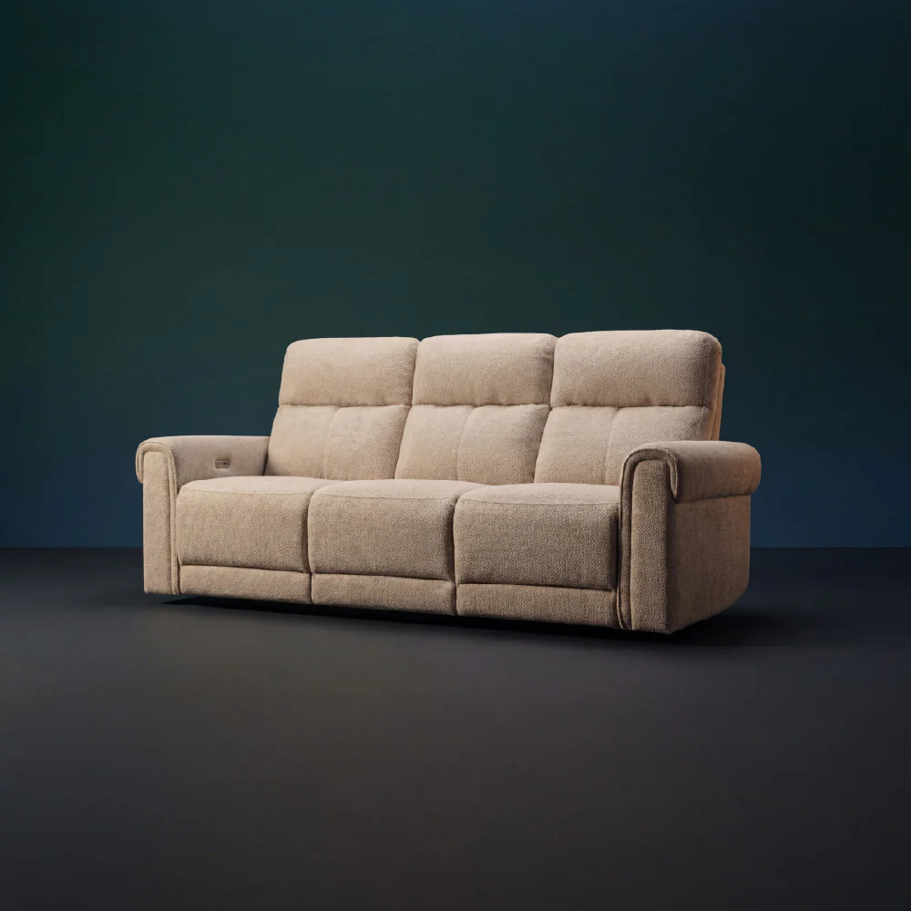 Opus mov.E Cream Fabric 3 Seater Sofa - Image 3