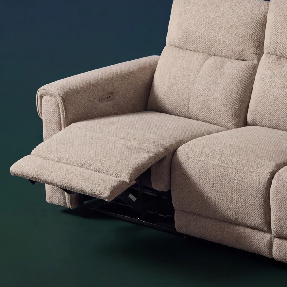 Opus mov.E Cream Fabric 3 Seater Sofa - Image 5