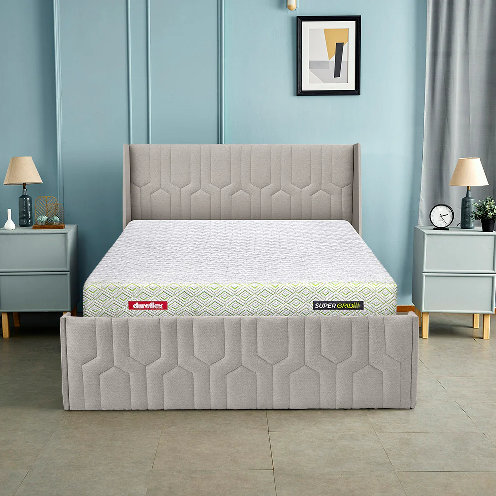 Tranquil Lime Shell Upholstered Bed - Grey Color - Image 7