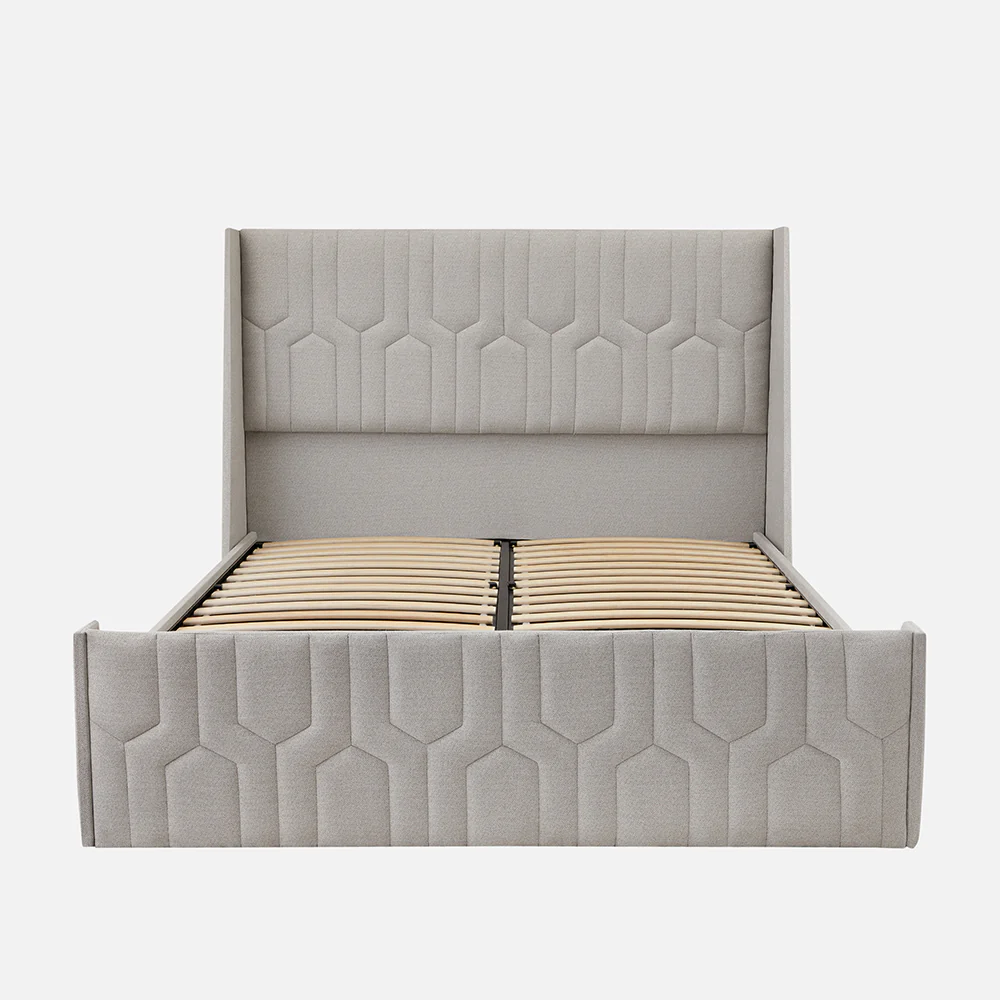 Tranquil Lime Shell Upholstered Bed - Grey Color - Image 8