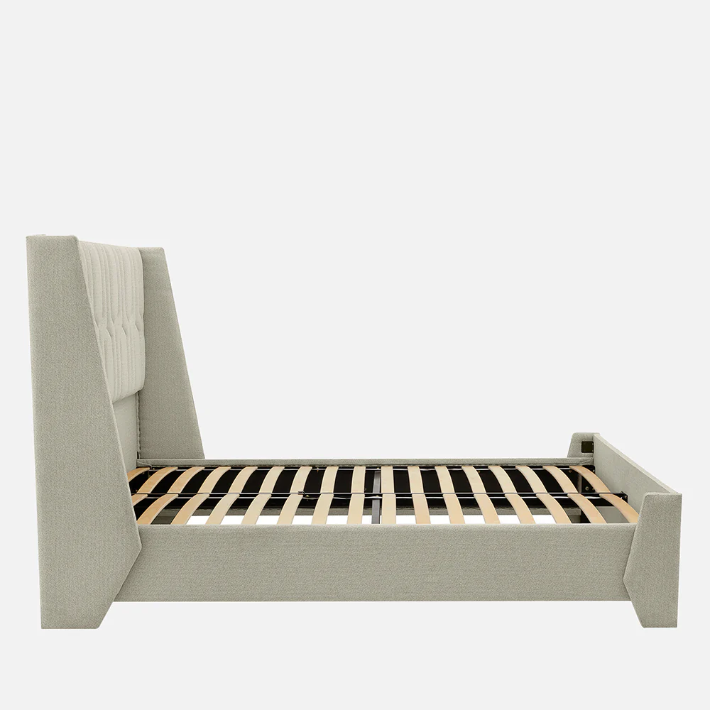 Tranquil Sea Shell Upholstered Bed - Beige Color - Image 10