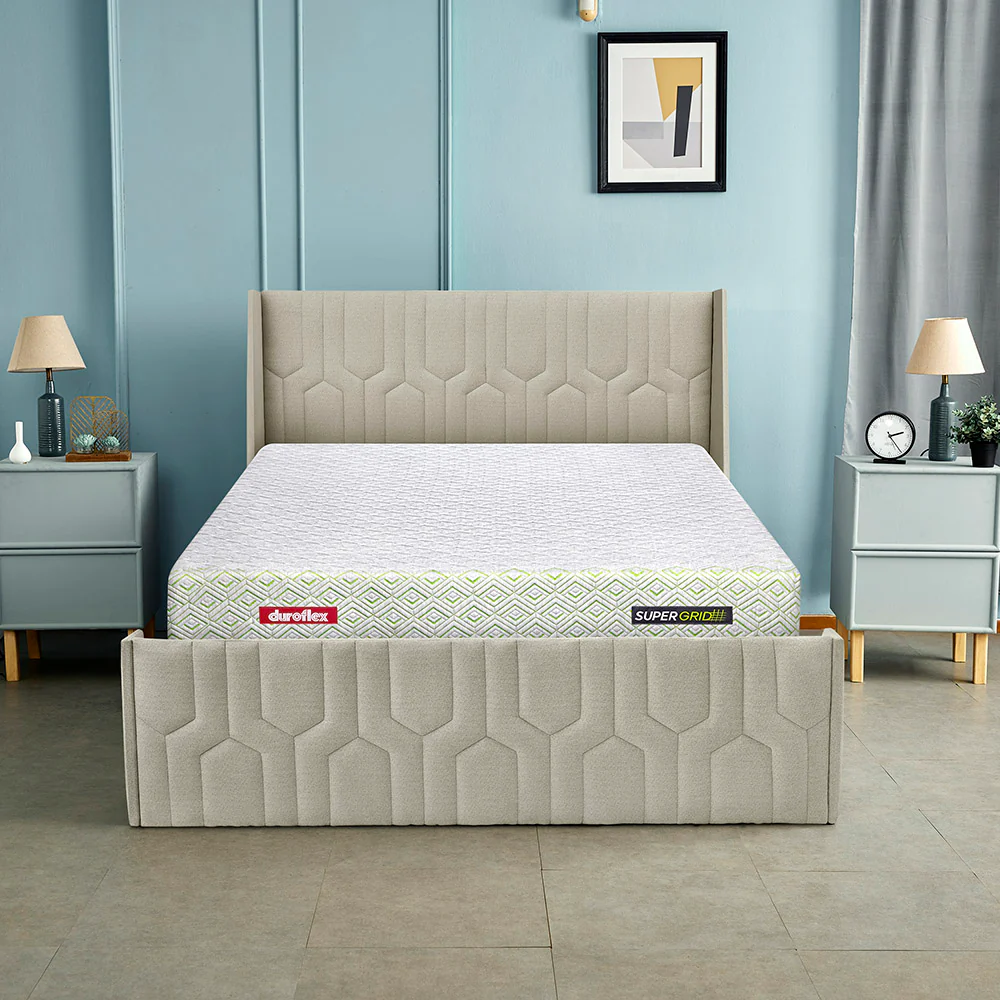Tranquil Sea Shell Upholstered Bed - Beige Color - Image 7