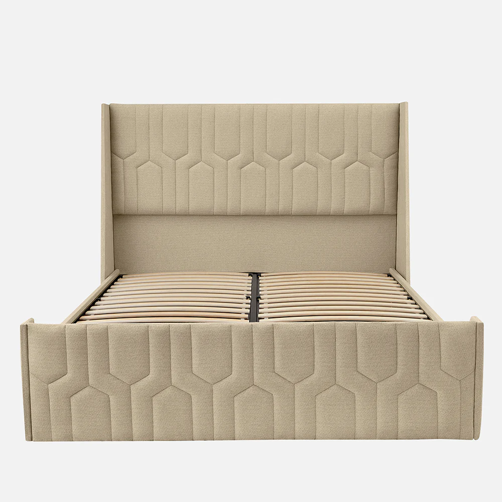 Tranquil Walnut Shell Upholstered Bed - Brown Color - Image 8