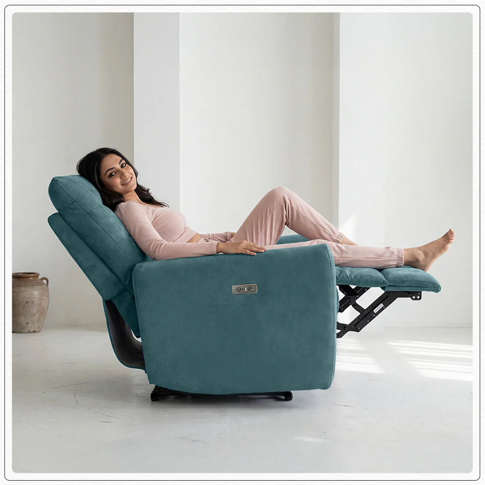 Verve mov.E Blue Fabric 1 Seater Sofa - Image 3