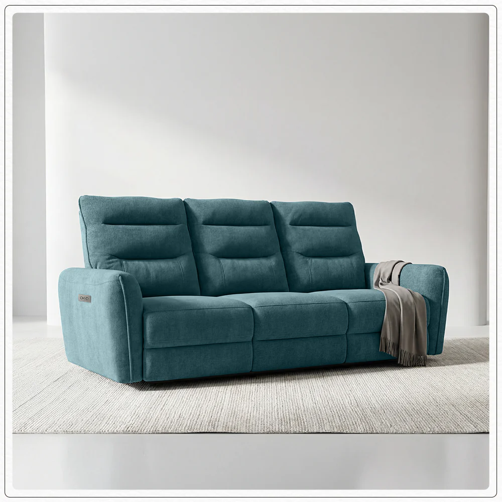 Verve mov.E Blue Fabric 3 Seater Sofa - Image 3
