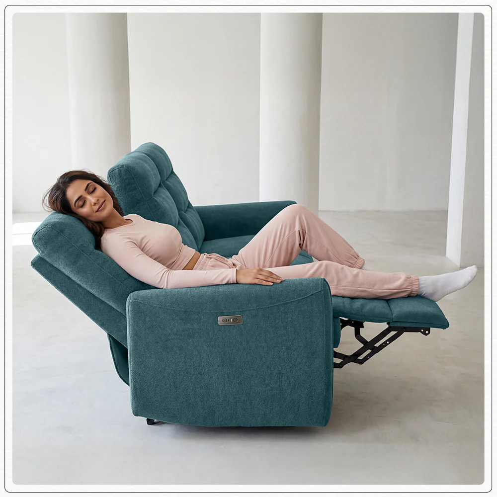 Verve mov.E Blue Fabric 3 Seater Sofa - Image 4