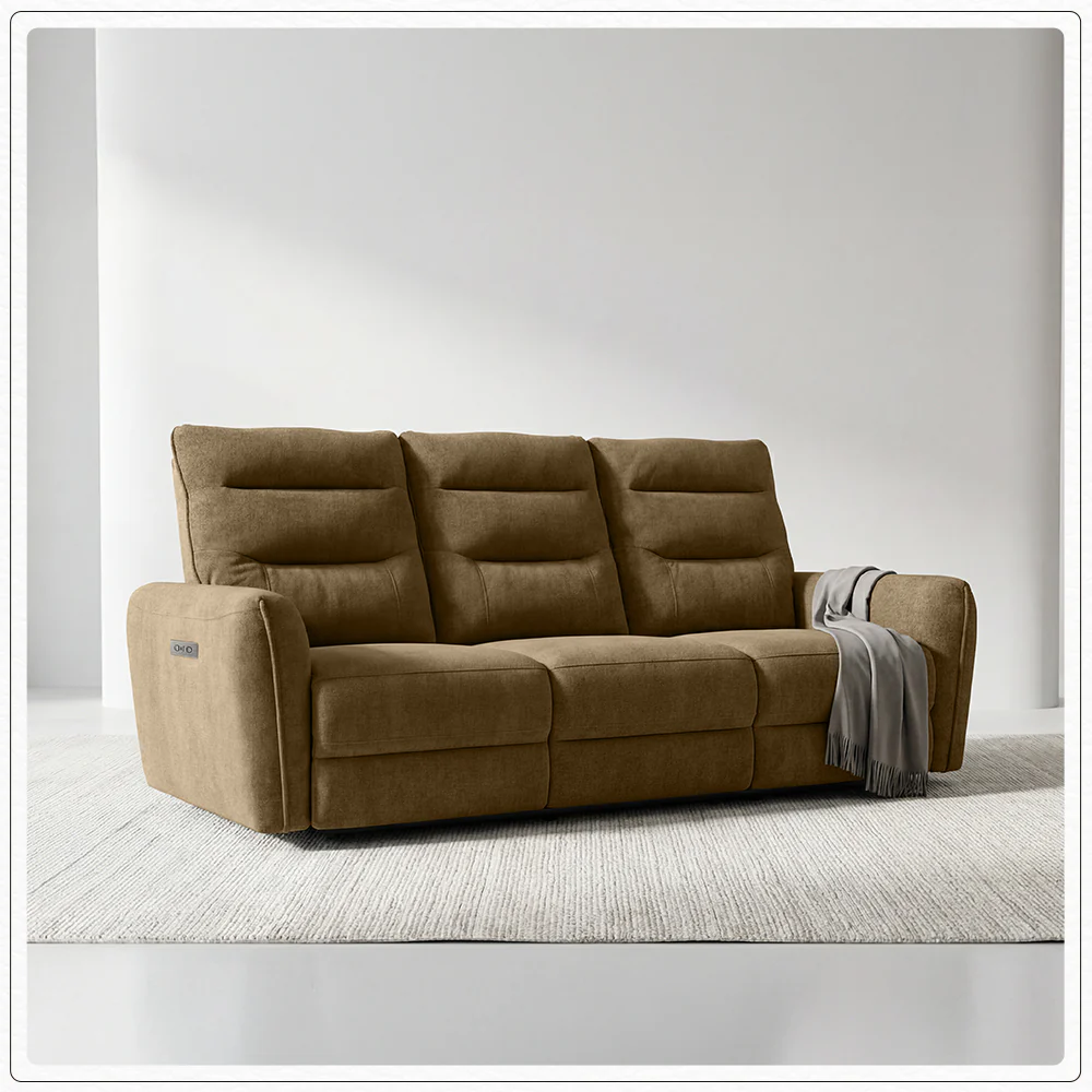 Verve mov.E Brown Fabric 3 Seater Sofa - Image 3