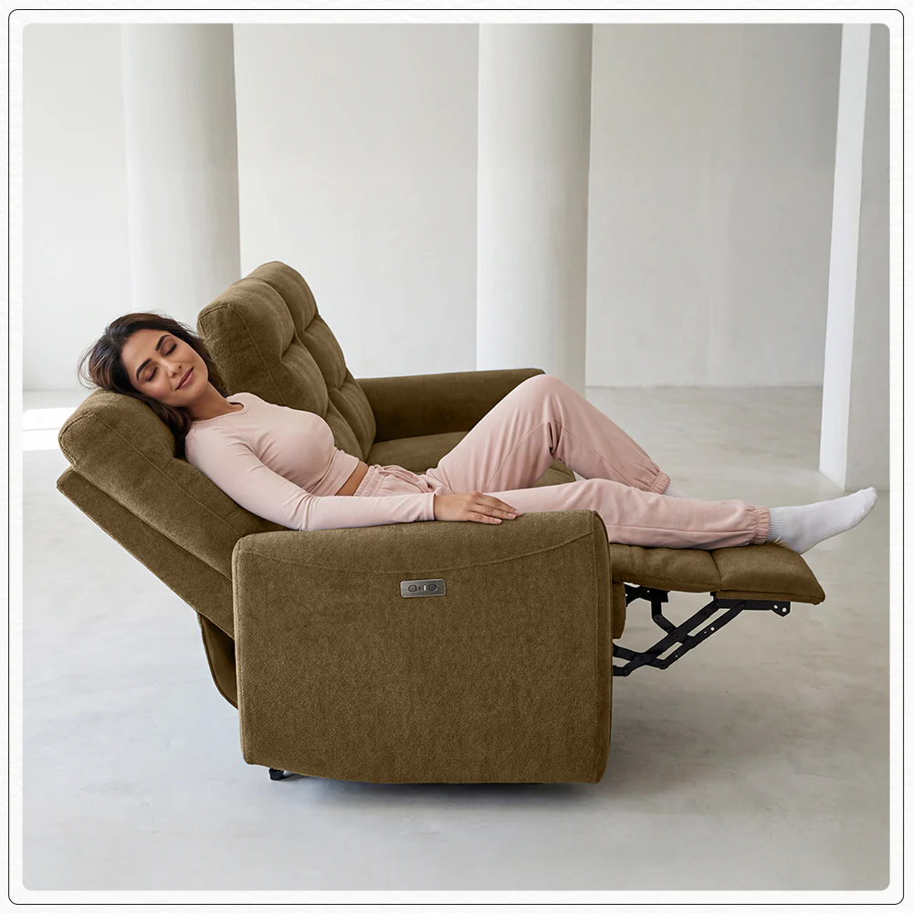 Verve mov.E Brown Fabric 3 Seater Sofa - Image 4