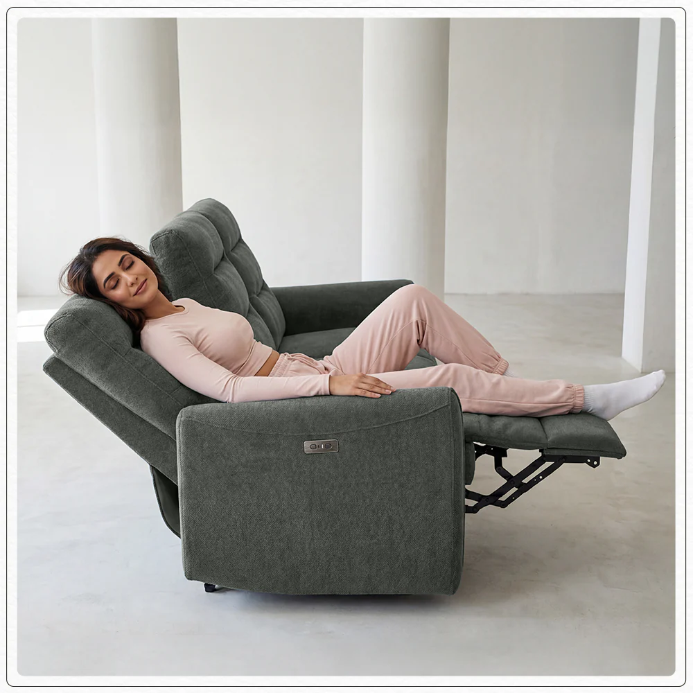 Verve mov.E Grey Fabric 3 Seater Sofa - Image 4