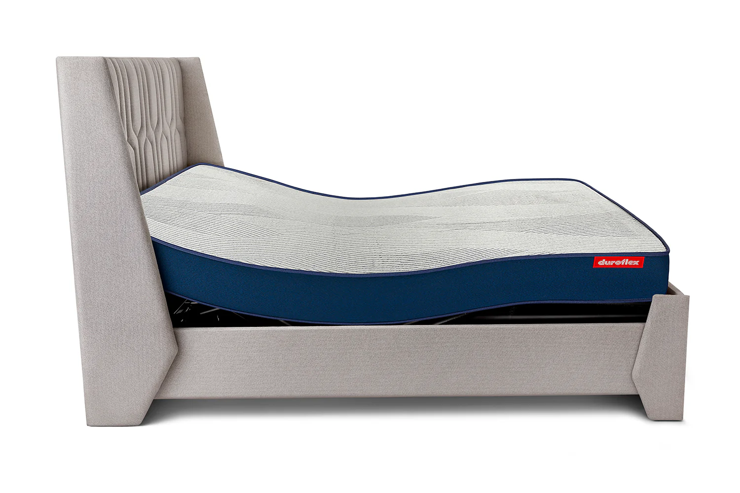 Wave Plus Adjustable Bed + Tranquil Upholstered Bed (Beige)+ Quboid Mattress 8" - Image 4