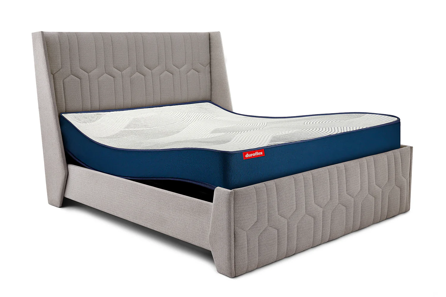 Wave Plus Adjustable Bed + Tranquil Upholstered Bed (Beige)+ Quboid Mattress 8" - Image 5