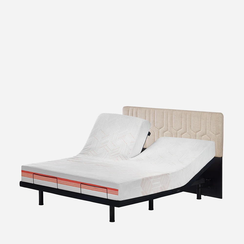 Wave Twin Adjustable Bed with Split Quboid mattress Individual Headside Control & 2 Fitted Bedsheets - Image 3