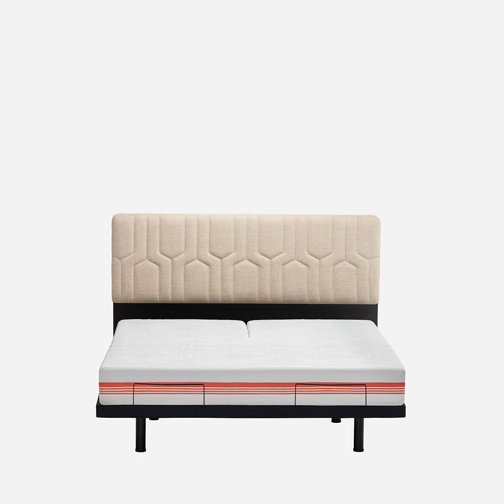 Wave Twin Adjustable Bed with Split Quboid mattress Individual Headside Control & 2 Fitted Bedsheets - Image 4