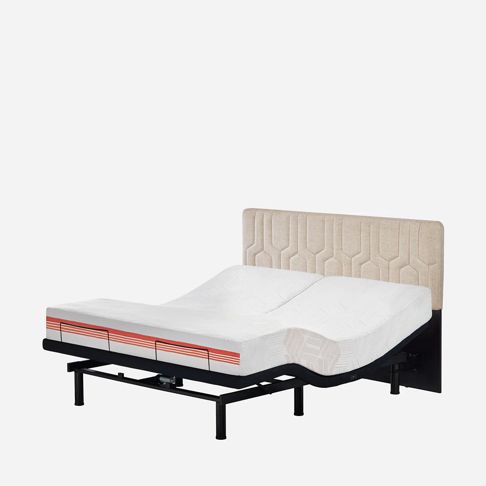 Wave Twin Adjustable Bed with Split Quboid mattress Individual Headside Control & 2 Fitted Bedsheets - Image 6
